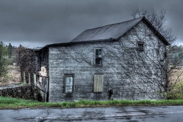 old abandoned farm house