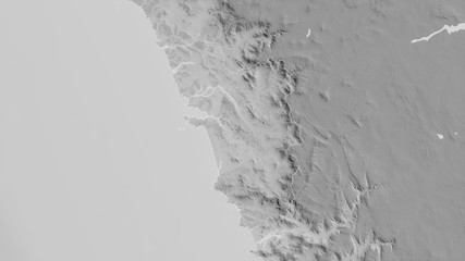 Goa, India - outlined. Grayscale