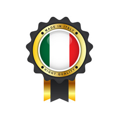 Made in Italy with emblem badge labels llustration template design