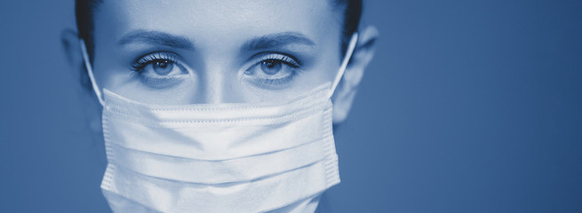 Woman in medical mask. Coronavirus. Covid-19. 2019-ncov.
