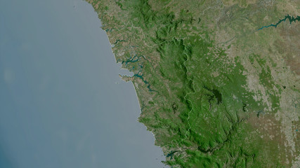 Goa, India - outlined. Satellite