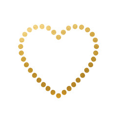 Golden Heart on white Background - Love Symbol