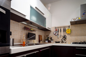 Modern comfortable kitchen, equipped with everything you need. Nice place to cook.