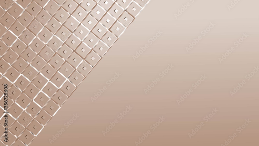 Poster abstract background - mosaic of square graphic elements - blank space for your text - 3d illustratio