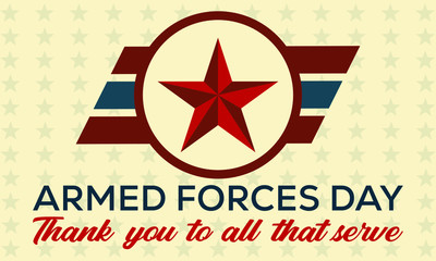 Armed Forces Day. Poster, Template, Card, Banner, Background Design. Vector EPS 10.