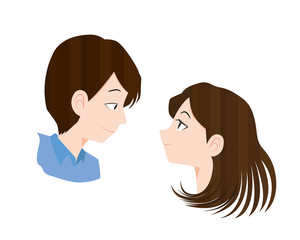 見つめ合う男女