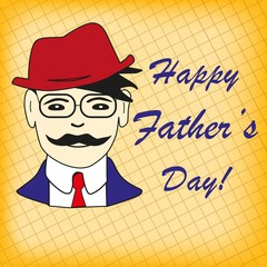 hipster design template with father's day portrait. 