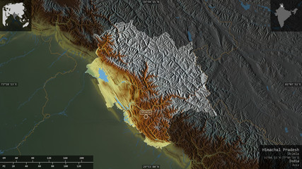 Himachal Pradesh, India - composition. Relief