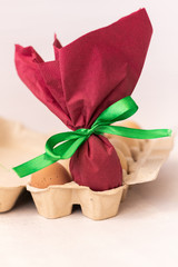 Easter bunny paper gift egg wrap diy idea. Easter minimal concept