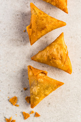 Samoosas on stone surface