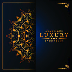 Luxury mandala background with arabesque pattern arabic islamic east style for Wedding card, book cover.
