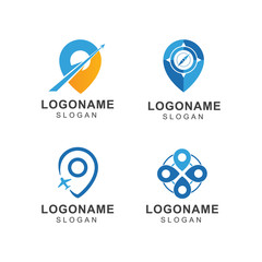 travel logo design with posision symbol