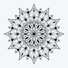 Flower Mandala. Vintage decorative elements. Oriental pattern, vector illustration. Islam, Arabic, Indian, moroccan,spain, turkish, pakistan, chinese, mystic, ottoman motifs. Coloring book page