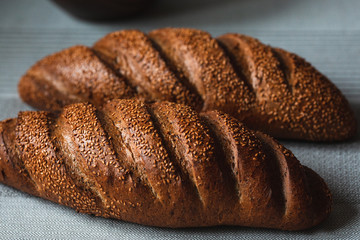 Loaf Of Rye Bread close-up 