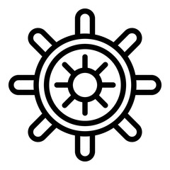 Ship steering wheel icon. Outline ship steering wheel vector icon for web design isolated on white background