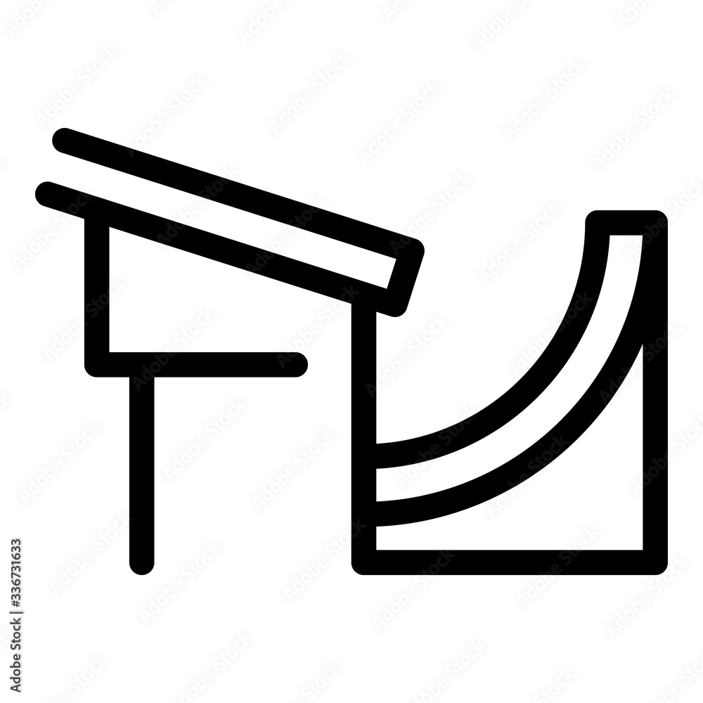 Poster building gutter icon. outline building gutter vector icon for web design isolated on white backgroun
