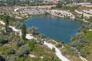 Lake St. Clement near Inkerman Monastery in Sevastopol, Crimea
