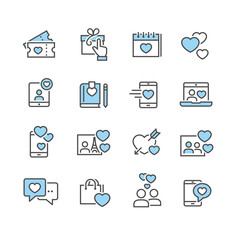 Love and romantic icons set
