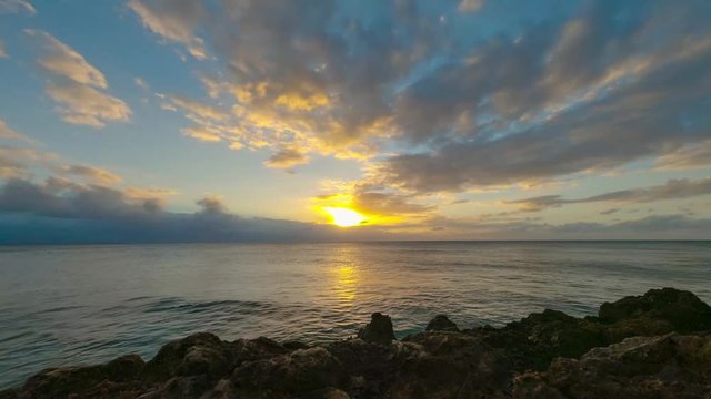 4k Sunset beach time lapse in Aguadilla, PR.