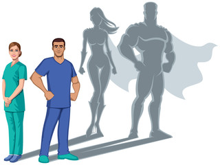 Nurse Superheroes Shadow © Malchev