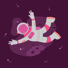 Obraz na płótnie Canvas Astronaut on a walk into space. Space art