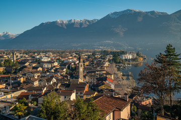 Fototapeta na wymiar panoramic view of Ascona in Switzreland