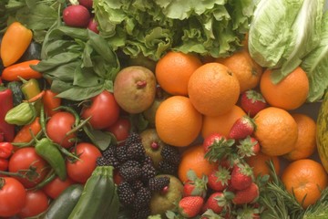 Obraz na płótnie Canvas frutas , verduras, hortalizas