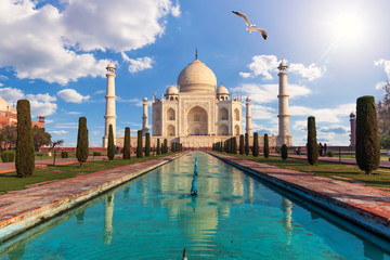Taj Mahal, famous marble mausoleum, Agra, Uttar Pradesh, India