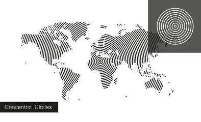 3d abstract world map planet, lines, global world map halftone concept. infographic, icon.