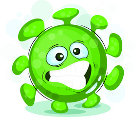 Virus, bacteria. Funny angry monster, cartoon character