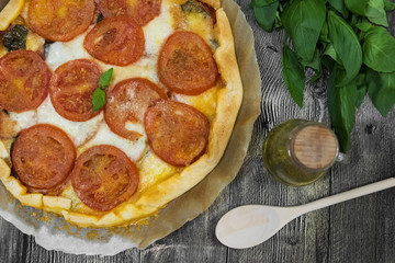 freshly baked caprese tart