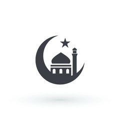 Fototapeta premium moon mosque icon islam muslim religion spirituality religious vector icon