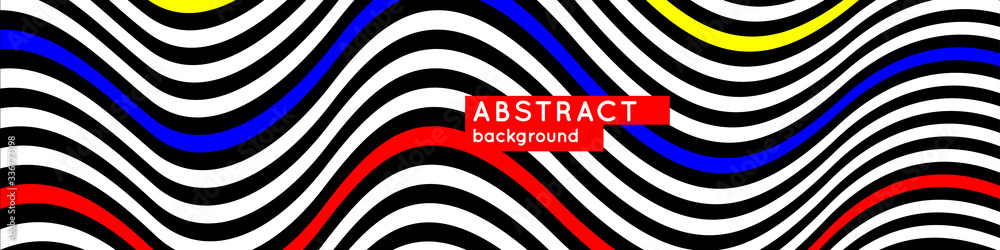 Poster abstract background with dynamic contrasting waves. modern vector illustration.
