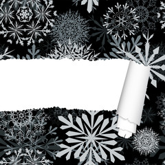 Snowflakes Pattern With Torn  Stripe