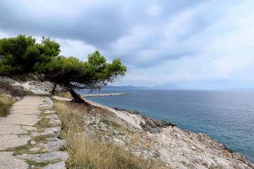 path next to the sea, Rovenska, island Losinj, Croatia