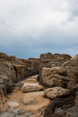Fototapeta na wymiar Paesaggio, rocce, mare, Marina di Tricase, Puglia, Italia