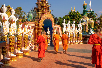 A beautiful view of buddhist temple Wat Saeng Kaew at Chiang Rai, Thailand.