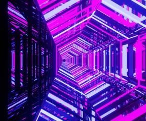 3d rendering, glowing lines, neon lights, abstract psychedelic background