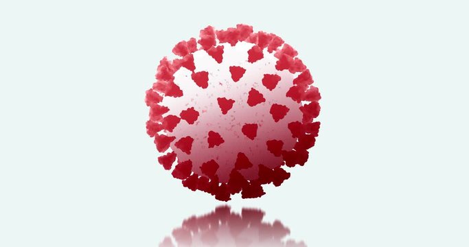 Microscopic view of Coronavirus COVID-19 (2019-nCoV) Visualization equal to Influenza, Flu or SARS. High quality realistic medical 3d rendering illustration animation for background in 4K and HD.