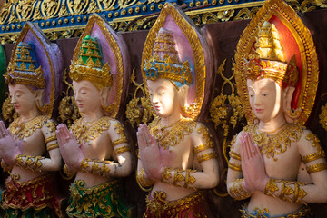 A beautiful view of buddhist temple Wat Saeng Kaew at Chiang Rai, Thailand.