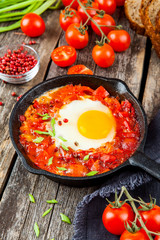 Shakshuka, Fried Eggs in Tomato Sauce for Easter Brunch