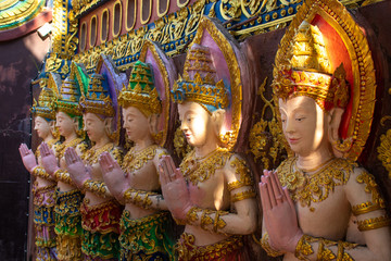 A beautiful view of buddhist temple Wat Saeng Kaew at Chiang Rai, Thailand.