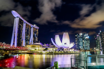 Beautiful sunset over Singapore skyline