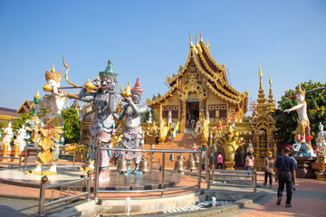 A beautiful view of buddhist temple Wat Saeng Kaew at Chiang Rai, Thailand.