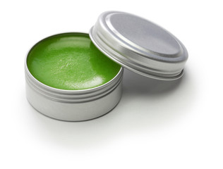 handmade rosemary balm isolated on white background