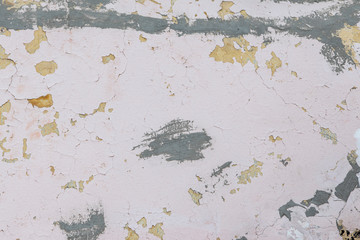 Old painted pink wall with concrete for background