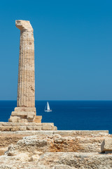 Capo Colonna, column of the Temple of Hera Lacinia, Crotone, district of Crotone, Calabria, Italy,...