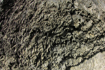 Basalt column formation in Iceland. Background