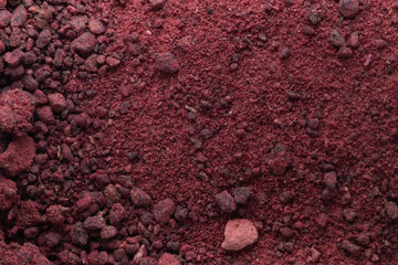 the powder of dried, shredded red beets. texture of spices