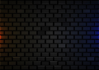 Dark brick wall background. Retro backdrop. Loft stile.